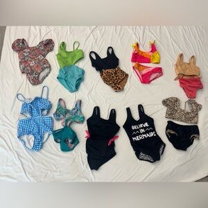 Girls XS swimwear lot (10 swimsuits in total)